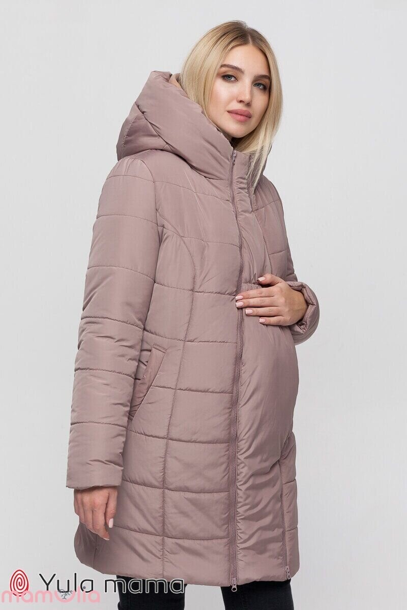 Зимове слінго-пальто 3 в 1 для вагітних з двома вставками ABIGAIL, капучіно, Юла мама, Капучино, S