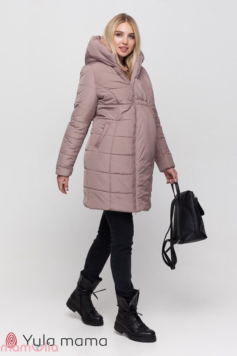 Зимове слінго-пальто 3 в 1 для вагітних з двома вставками ABIGAIL, капучіно, Юла мама, Капучино, S