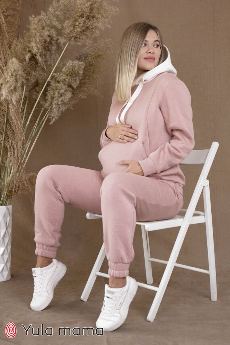 Спортивні костюми Костюм спортивний теплий для вагітних і годуючих мам SHARON, пудра, Юла мама