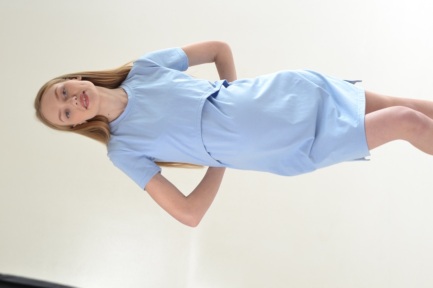 Платье футболка Felicia для беременных и кормящих, голубой, Dizhimama, Голубой, 42