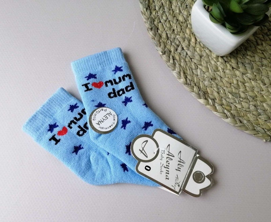 Носочки Носочки для новорожденных, махровые, Mam Dad, голубые, Aleyna