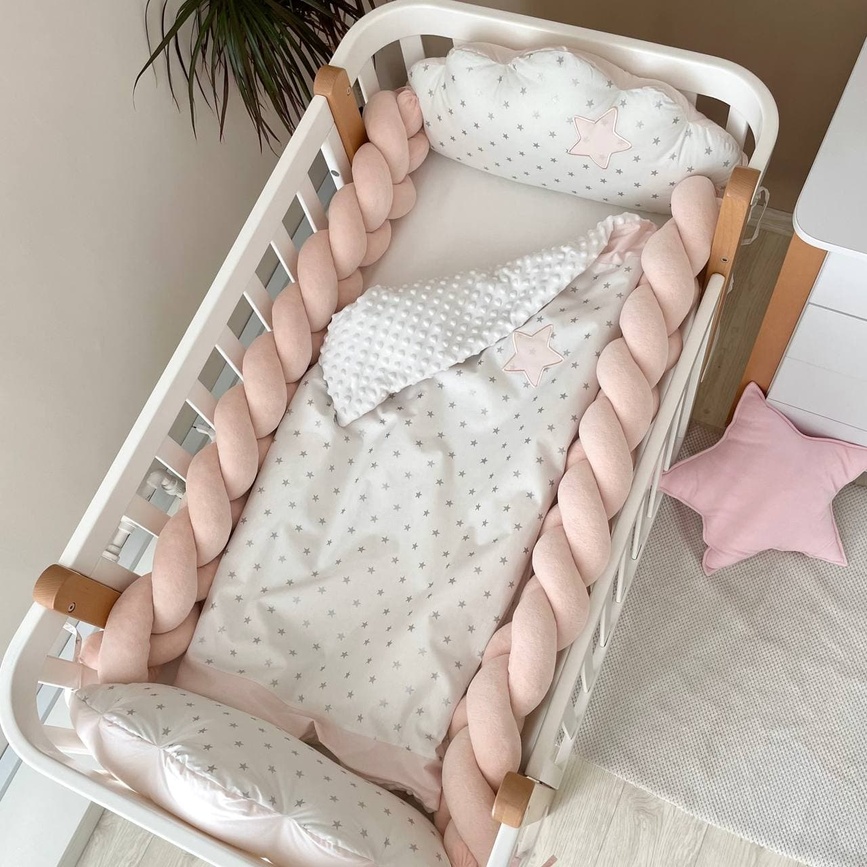 Постелька Комплект постельного белья, дизайн "Звездочки" розового цвета, ТМ Baby Chic