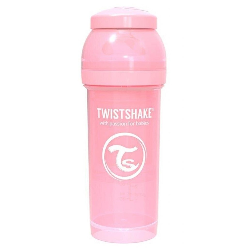 Пляшечки Антиколікова пляшечка світло-рожева 2+ міс., 260 мл, (78255), Twistshake