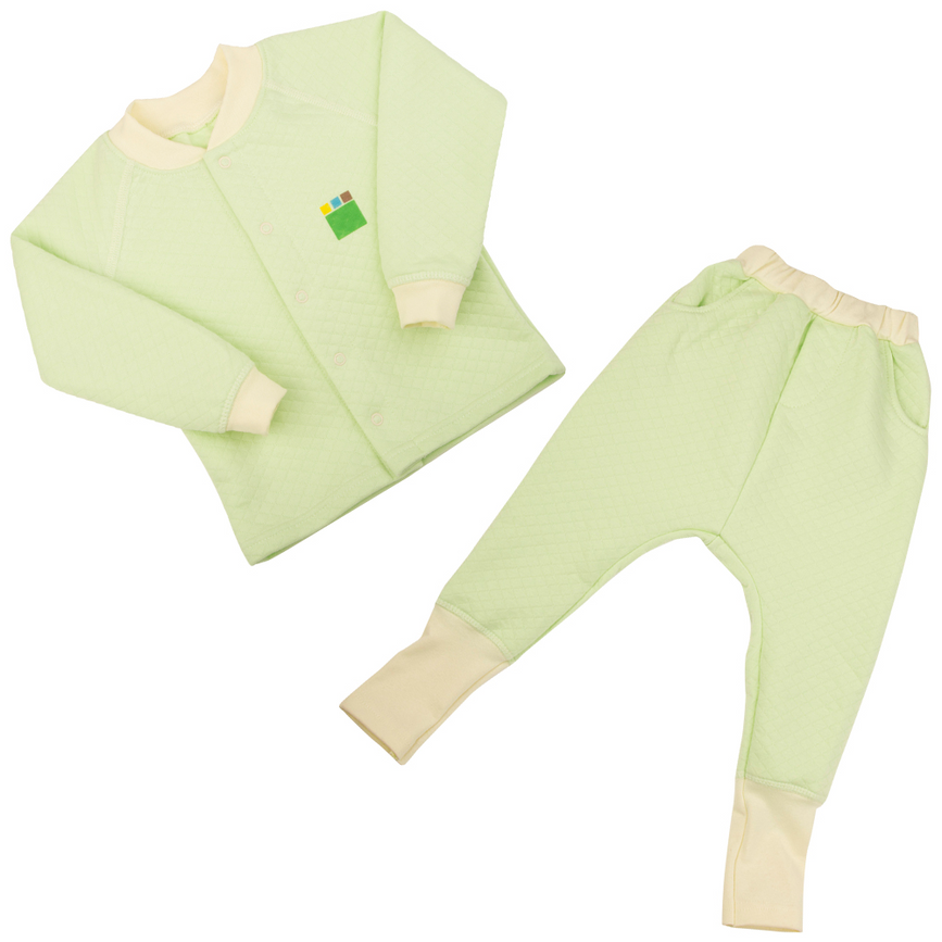 Спортивные костюмы Детский комплект 2в1 одежда ЭКО ПУПС Jersey Style капитон, (кофта, брюки) (салатовый), ЭКО ПУПС