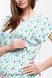 Блузы, рубашки Блузка оверсайз для беременных и кормящих мам MIRRA, молочный с cине-зелеными веточками, Юла мама Фото №2