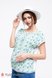 Блузы, рубашки Блузка оверсайз для беременных и кормящих мам MIRRA, молочный с cине-зелеными веточками, Юла мама Фото №3