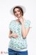 Блузы, рубашки Блузка оверсайз для беременных и кормящих мам MIRRA, молочный с cине-зелеными веточками, Юла мама Фото №4