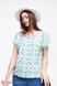 Блузы, рубашки Блузка оверсайз для беременных и кормящих мам MIRRA, молочный с cине-зелеными веточками, Юла мама Фото №1
