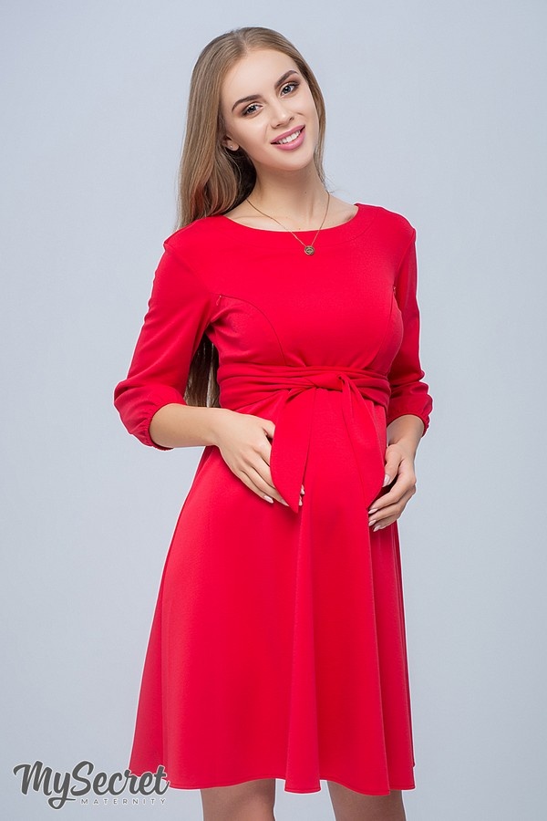 Платье для беременных и кормящих GLORIA, красный, Юла мама