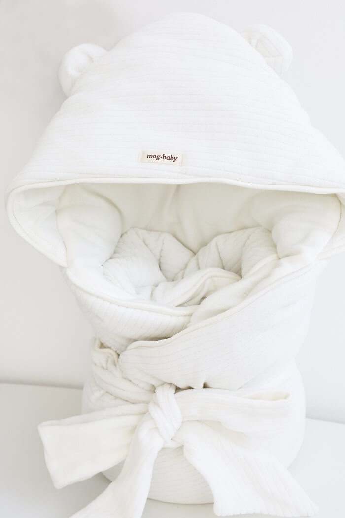 Конверт-одеяло для новорожденных Tim, велюровый, демисезонный, молочный, MagBaby, Молочный, 80*85