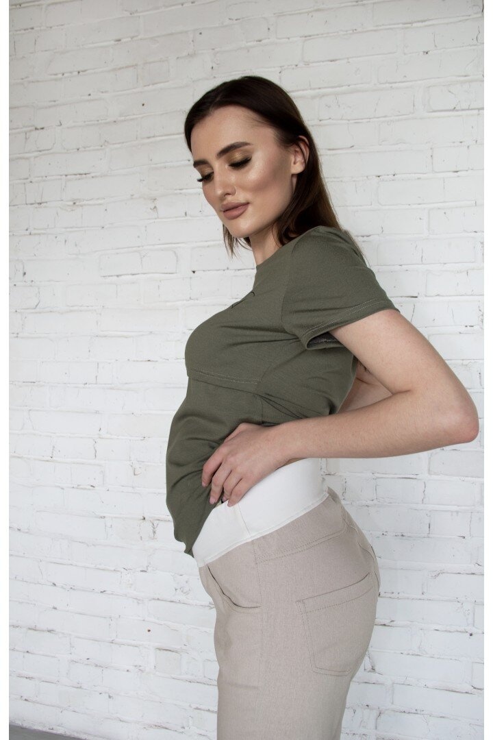 Штани Стильні штани для вагітних, бежеві, ТМ Dianora