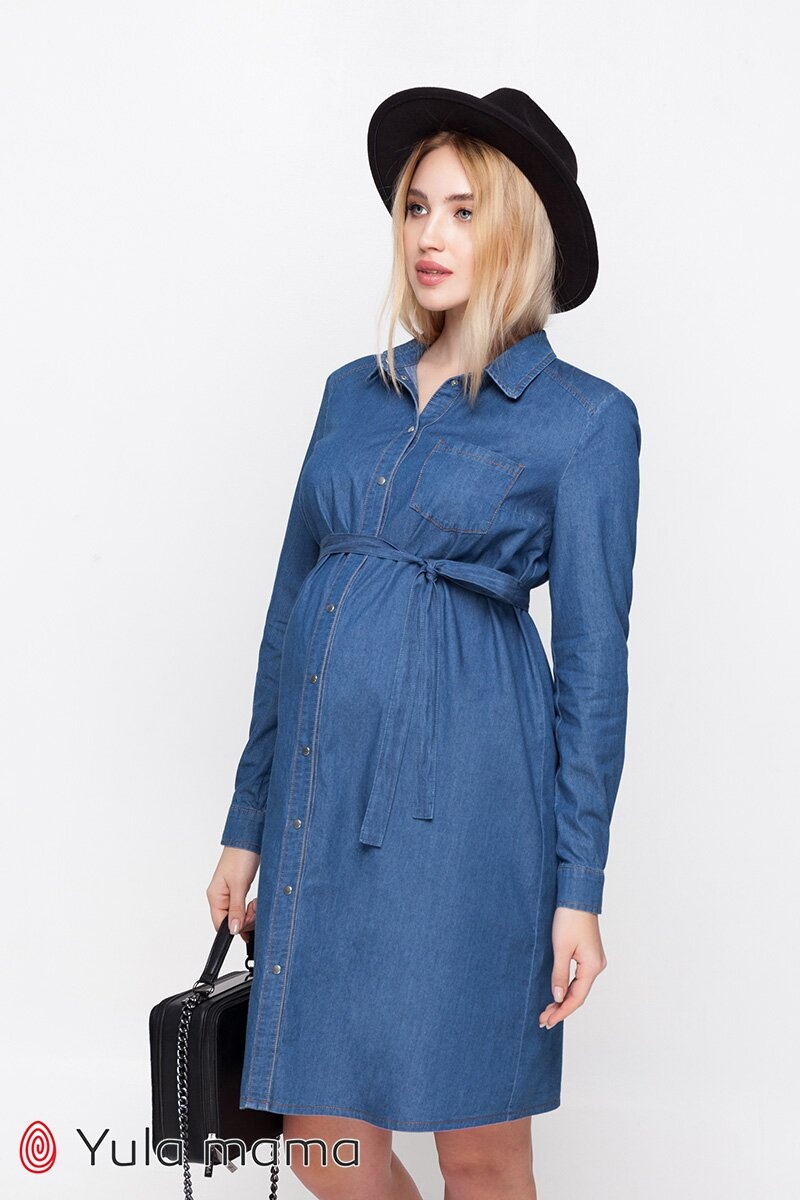 Сукня-сорочка для вагітних і годуючих з тонкого джинса VERO, Юла мама