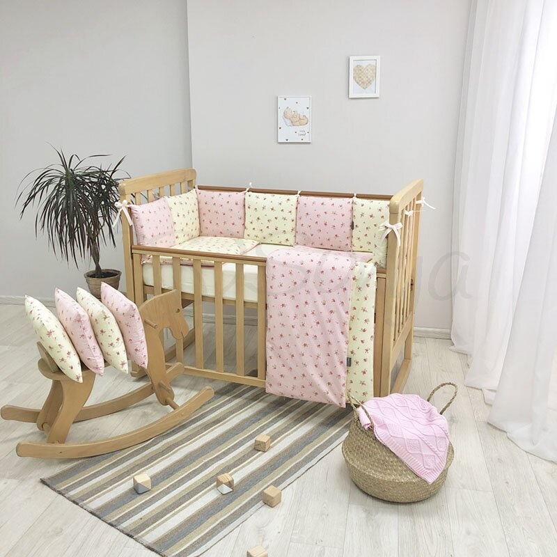 Постелька Комплект Baby Design Premium №57 Прованс розовый, стандарт, 7 элементов, Маленькая Соня