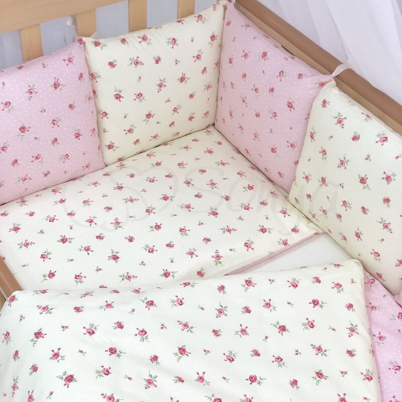 Постільна білизна Комплект Baby Design Premium №57 Прованс розовый, стандарт, 7 элементов, Маленькая Соня