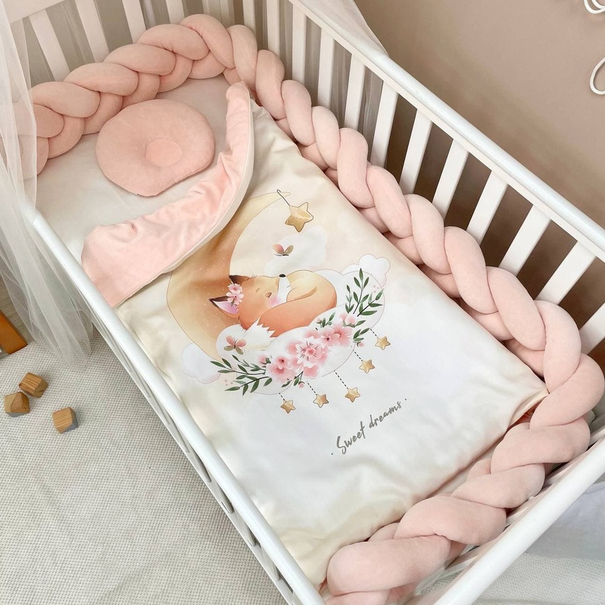 Постільна білизна Комплект постільної білизни, дизайн "Лисичка" , персикового кольору, ТМ Baby Chic