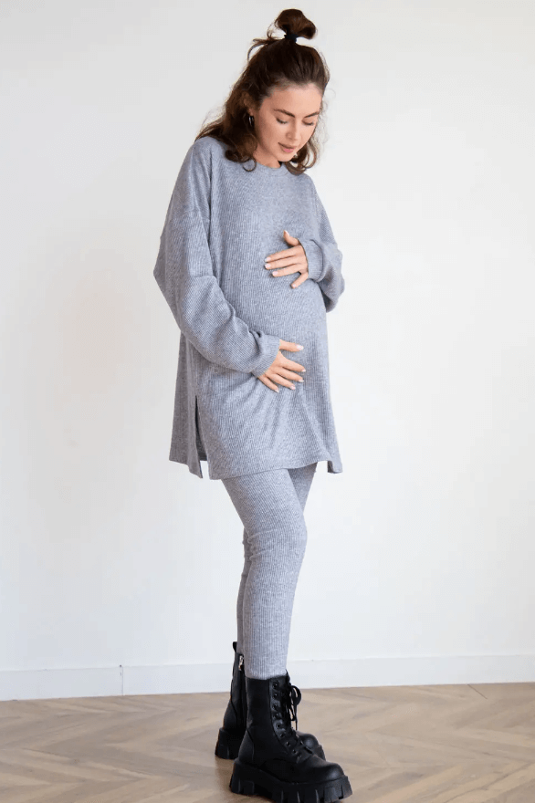 Лосіни, Легінси Трикотажний костюм для вагітних 4473151-4, сірий, To be