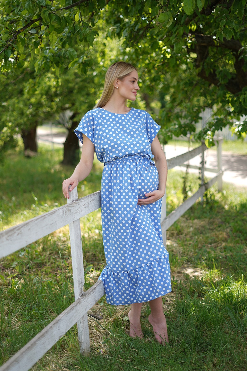 Платье для беременных, будущих мам, синій, To be, Синий, 42