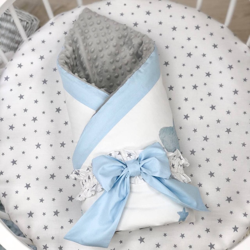 Постільна білизна Комплект постільної білизни, дизайн "Cлоники", блактиного кольору, ТМ Baby Chic