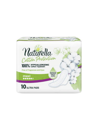 Гігієнічні прокладки Прокладки гігієнічні з крильцями Cotton Protection Ultra Maxi, 10 шт, Naturella