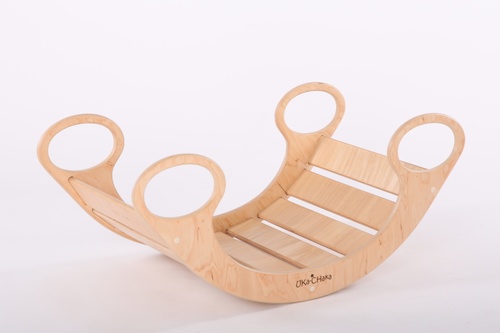 Шезлонги, кресла-качалки Универсальная развивающая качалка-кроватка Woody Maxi, с матрасиком (цвет на выбор), Uka-Chaka