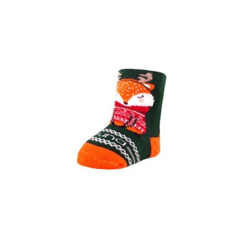 Шкарпетки Шкарпетки для немовлят зимові бавовняні, із внутрішнім плюшем, з силіконом для стопи 4112 темно-зелені, Дюна
