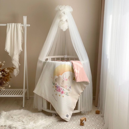 Постільна білизна Комплект постільної білизни, дизайн "Зайченя", пудрового кольору, ТМ Baby Chic