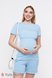 Спортивные костюмы Cпортивный костюм для беременных и кормящих мам шорты и футболка JANEL, голубой, Юла мама Фото №2