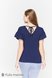 Блузы, рубашки Трикотажная блузка для беременных и кормящих ROWENA, темно-синий, Юла мама Фото №4