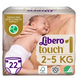 Подгузники Подгузники для новорожденных на липучках Libero Touch 1 (2-5 кг), 22 шт, Libero Фото №1