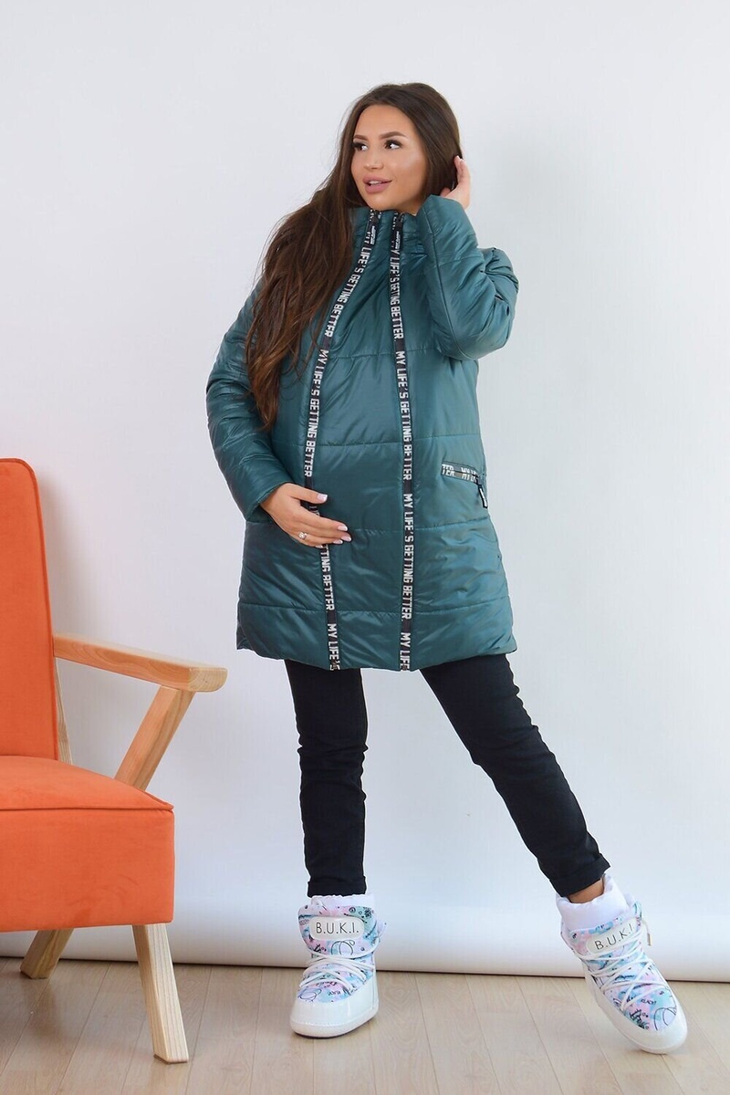 Куртка для вагітних зимова, To be, Зеленый, 42