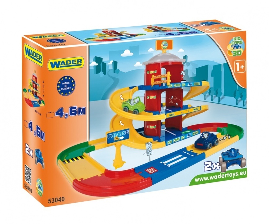 Машинки-іграшки Kid Cars 3D дитячий паркінг 3 поверху з дорогою 4,6 м, Wader