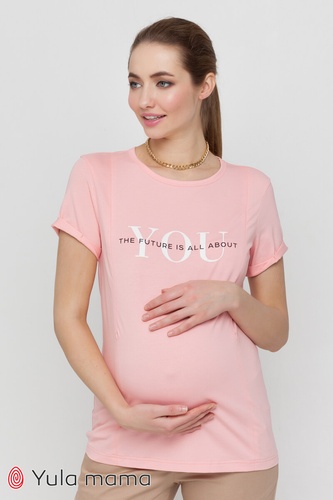 Футболка для беременных и кормящих DONNA, розовый, Юла Мама