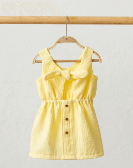 Платье для новорожденной девочки муслиновое Mia, лимонное, MagBaby