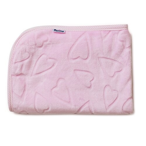 Одеяла и пледы Плед детский велюровый Сердечка 1406-187-08, 104x80см, розовый, Twins
