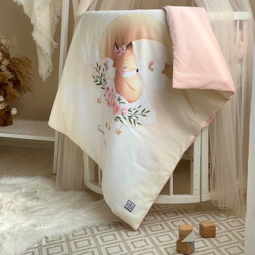 Плед-конверт с одеялом Коллекция №8 Sweet Dream Лисичка, Маленькая Соня, Персиковый