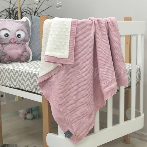 Одеяла и пледы Плед WellSoft Рогожка с утеплителем розовый, Маленькая Соня