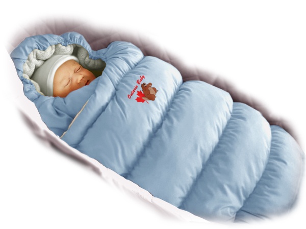 Конверт для новорожденных зимний Inflated, подкладка-овчина, голубой, ТМ Ontario Linen