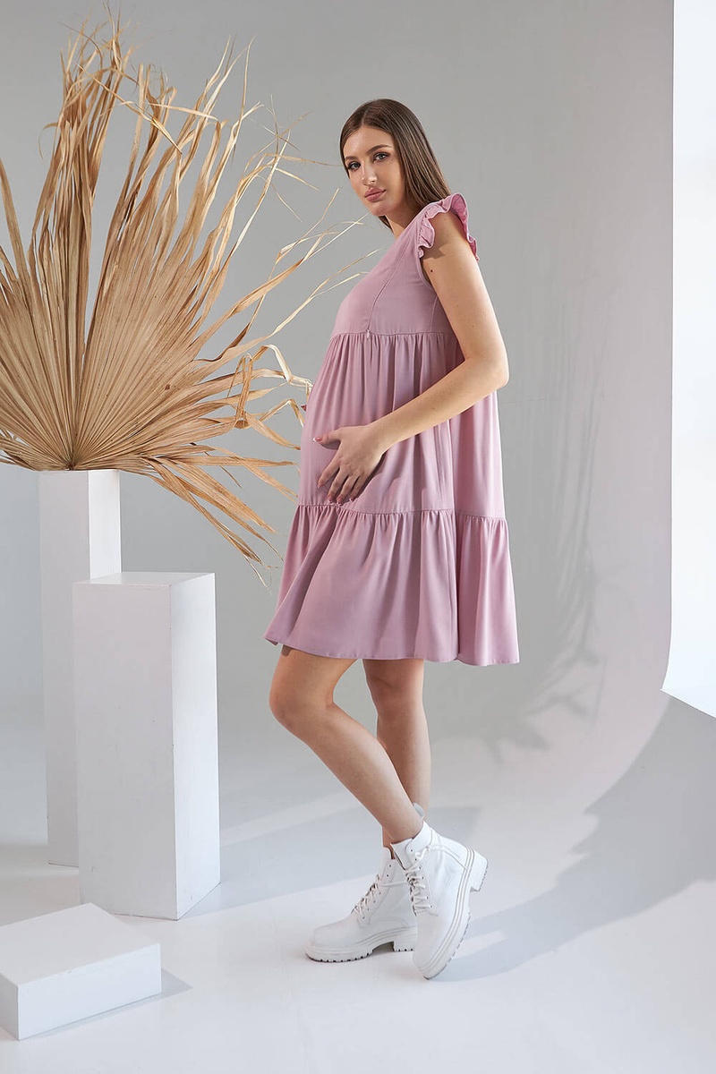 Сукня для вагітних і годуючих мам, темно-рожева, Dianora, Рожевий, S