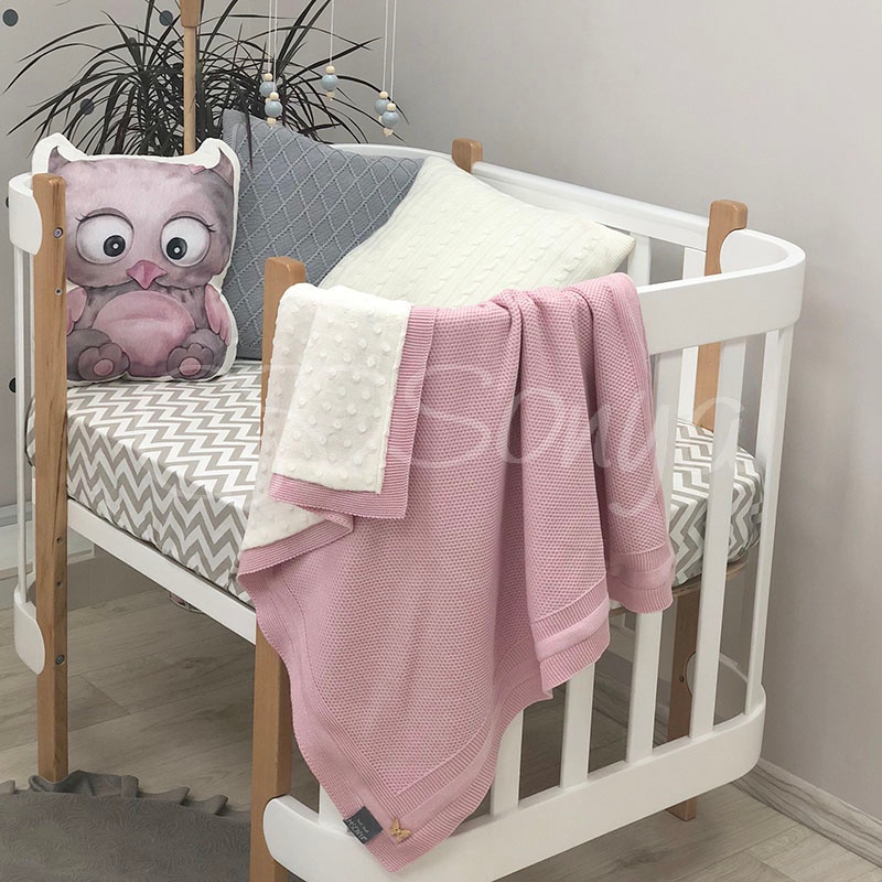 Одеяла и пледы Плед WellSoft Рогожка с утеплителем розовый, Маленькая Соня