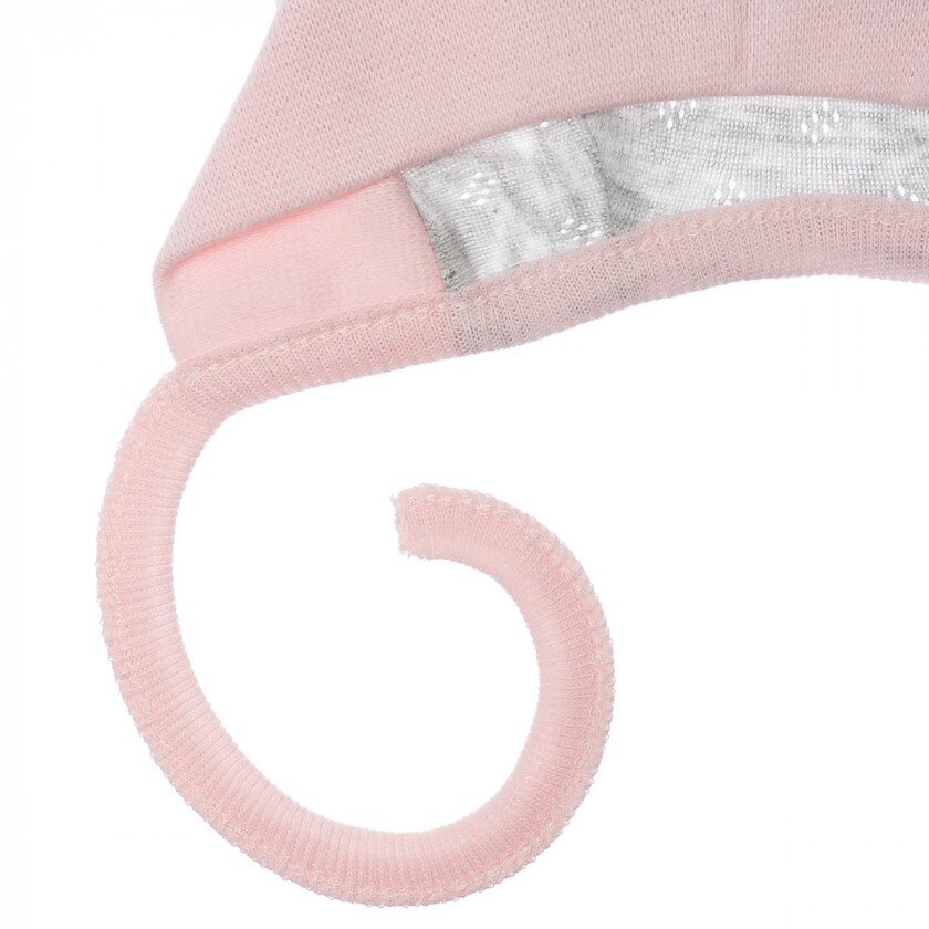 Чепчики, шапочки для новонародженних Шапочка для новонародженої дівчинки, сіро-рожева, ТМ Фламінго