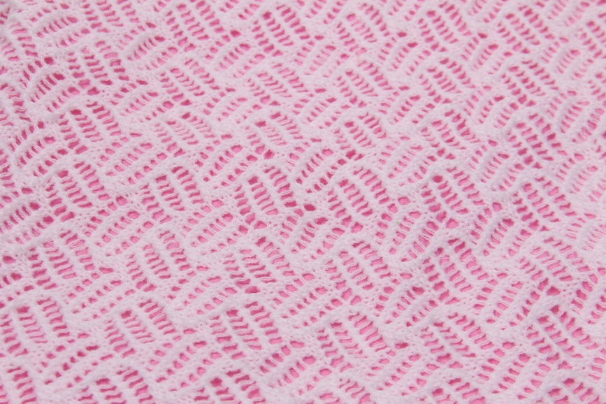 Одеяла и пледы Ажурный вязанный плед на трикотаже, розовый, лето, MagBaby