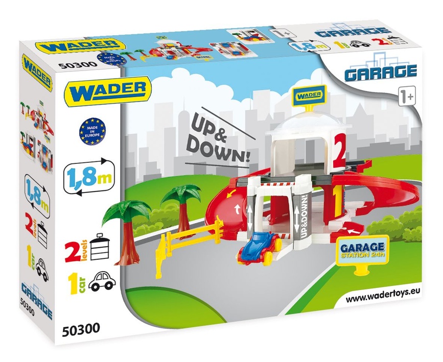 Машинки-игрушки Гараж с лифтом - 2 уровня, Wader