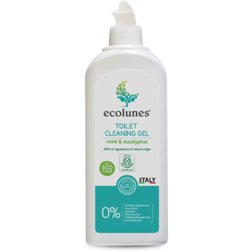 Органическая бытовая химия Гель для очистки туалета 500 мл с запахом чайного дерева и мяты, Ecolunes