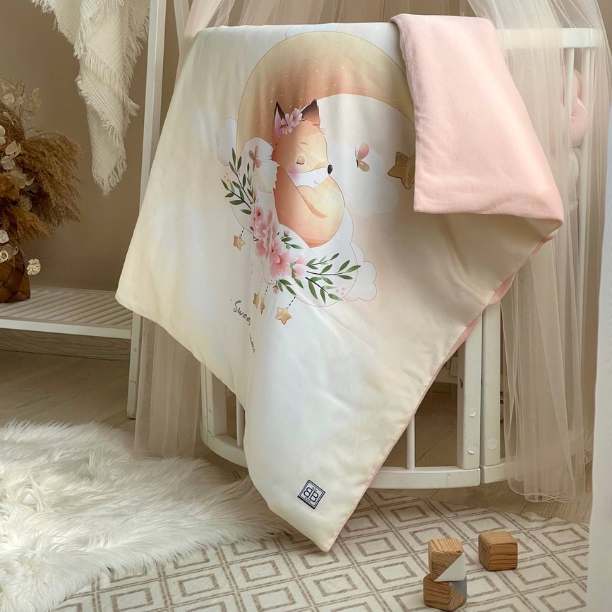 Плед-конверт с одеялом и бантом Коллекция №8 Sweet Dream Лисичка, Маленькая Соня, Персиковый