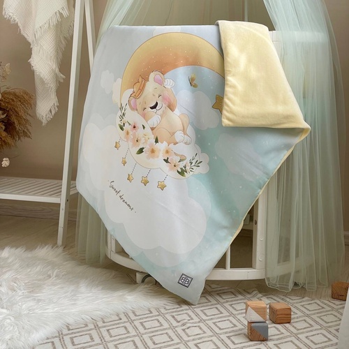 Плед-конверт с одеялом и бантом Коллекция №8 Sweet Dream Львенок, Маленькая Соня, Желтый