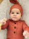 Чепчики, шапочки для новорождённых Шапочка Basic, терракотовая, Kolyskova Фото №3