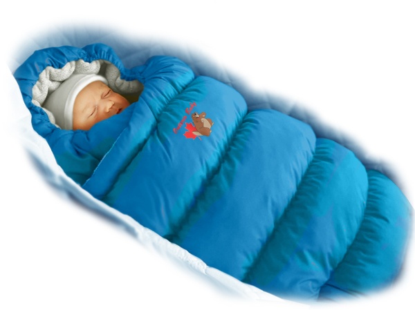 Конверт для новонароджених зимовий Inflated, підкладка-овчина, васильковий, ТМ Ontario Linen