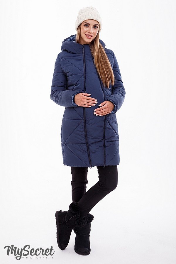 Зимнее теплое пальто для беременных ANGIE, синий, Юла мама