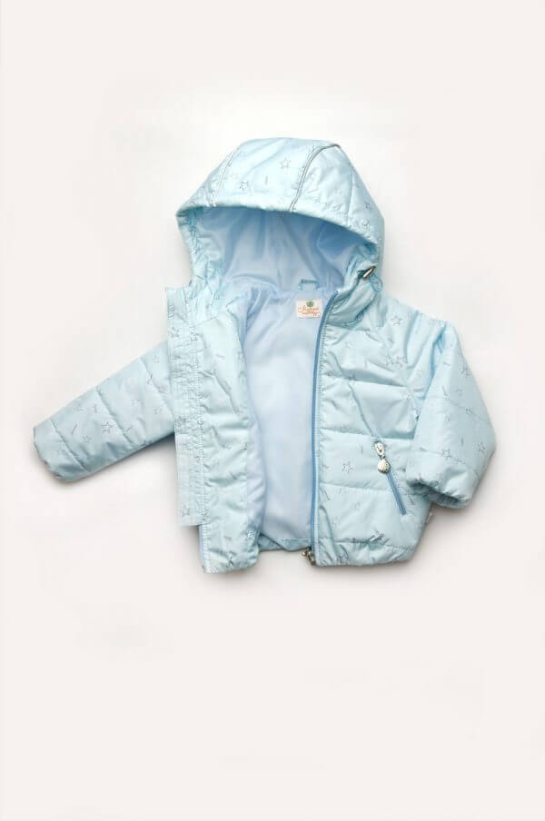 Куртки і пальта Куртка на блискавці демісезонна для малюка, блакитна, Модний карапуз
