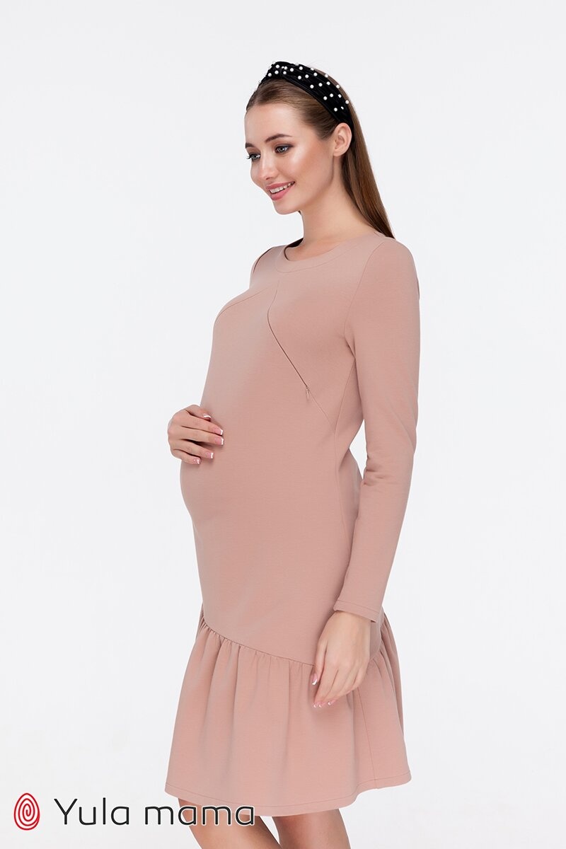 Платье для беременных и кормящих JOI, Юла мама, Коричневый, S
